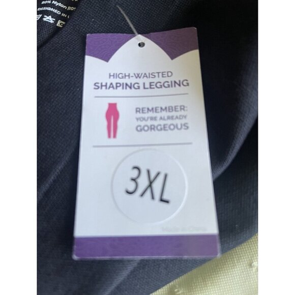 Empetua Womens High-Waist Shaping Long Leggings Plus SZ 3XL Black NEW - Picture 8 of 8